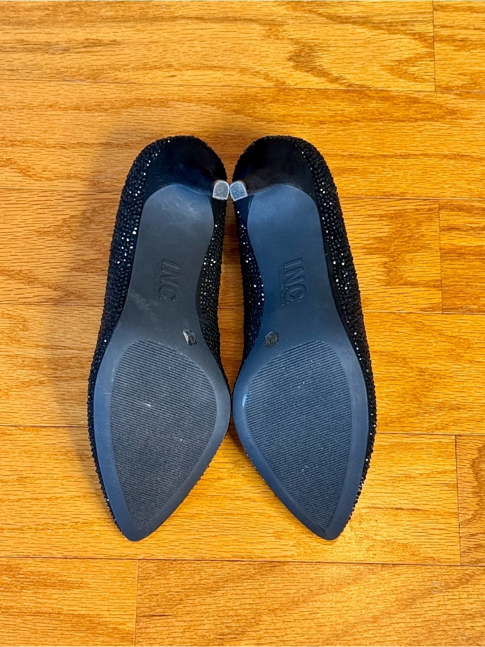 INC International Concepts Zitah Rhinestone Pointed Toe Pumps Black Size 6.5 - Picture 9 of 11